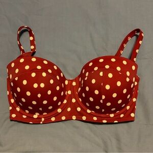 Adore Me Red and White Polka Dot Swim Top